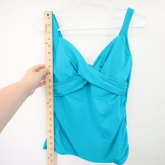 Lands End Aqua Blue Turquoise Twist Swim Tankini Top Size 6 NWOT - Picture 4 of 10